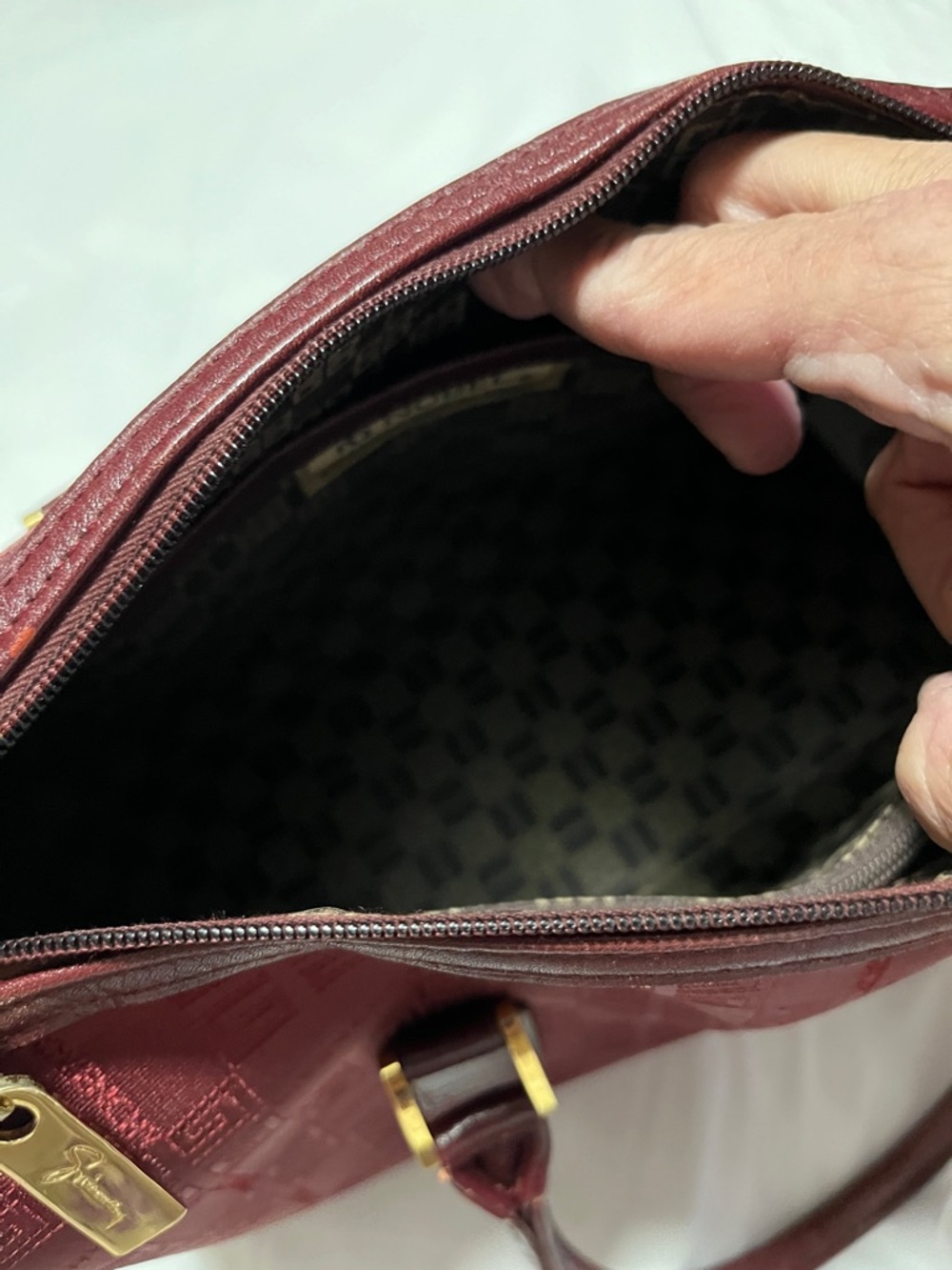 Givenchy Deep Red Monogram Top Handle Satchel authentic - Picture 11 of 14